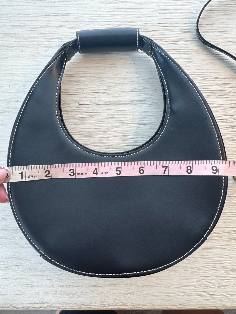 Staud Black Leather Mini Moon Bag - Picture 6 of 9